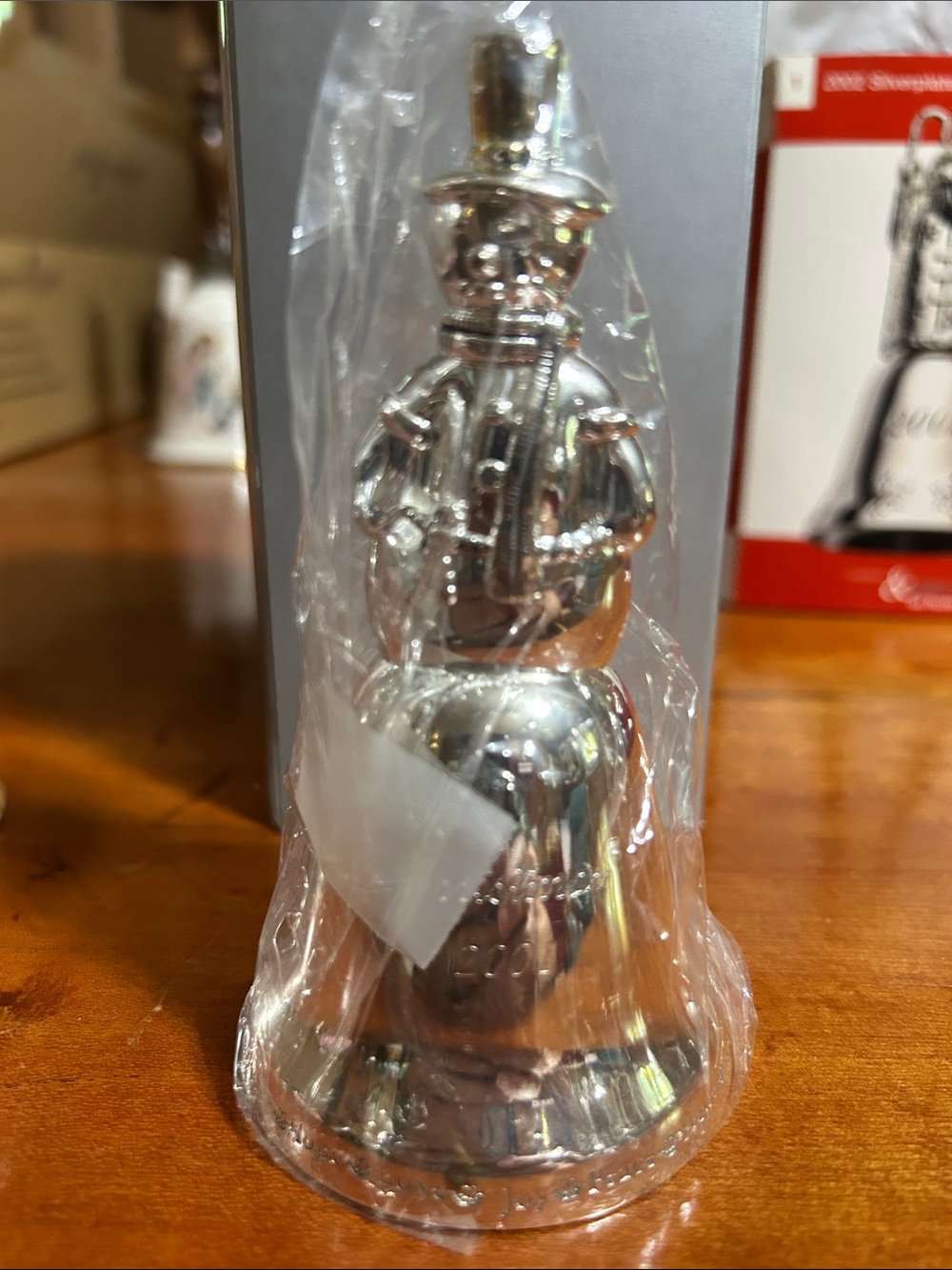 Madison and Max silver plated Christmas snowman bell
